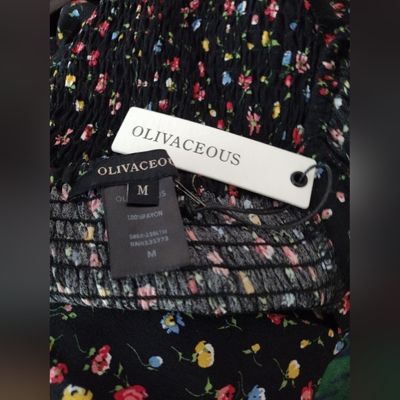 NWT🔥Anthropologie's Olivaceous Floral Off Shoulder Rayon Tie Blouse❤️Size M - Picture 11 of 14